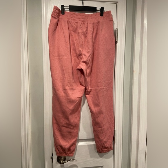 NWOT Old Navy Size L Pink Waffle Knit Elastic Waist Joggers Soft Lounge Pants - Picture 5 of 9